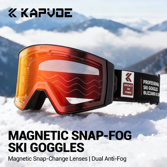 Kapvoe Outdoor Photochromic Ski Goggles UV400 Anti Fog Magnetic