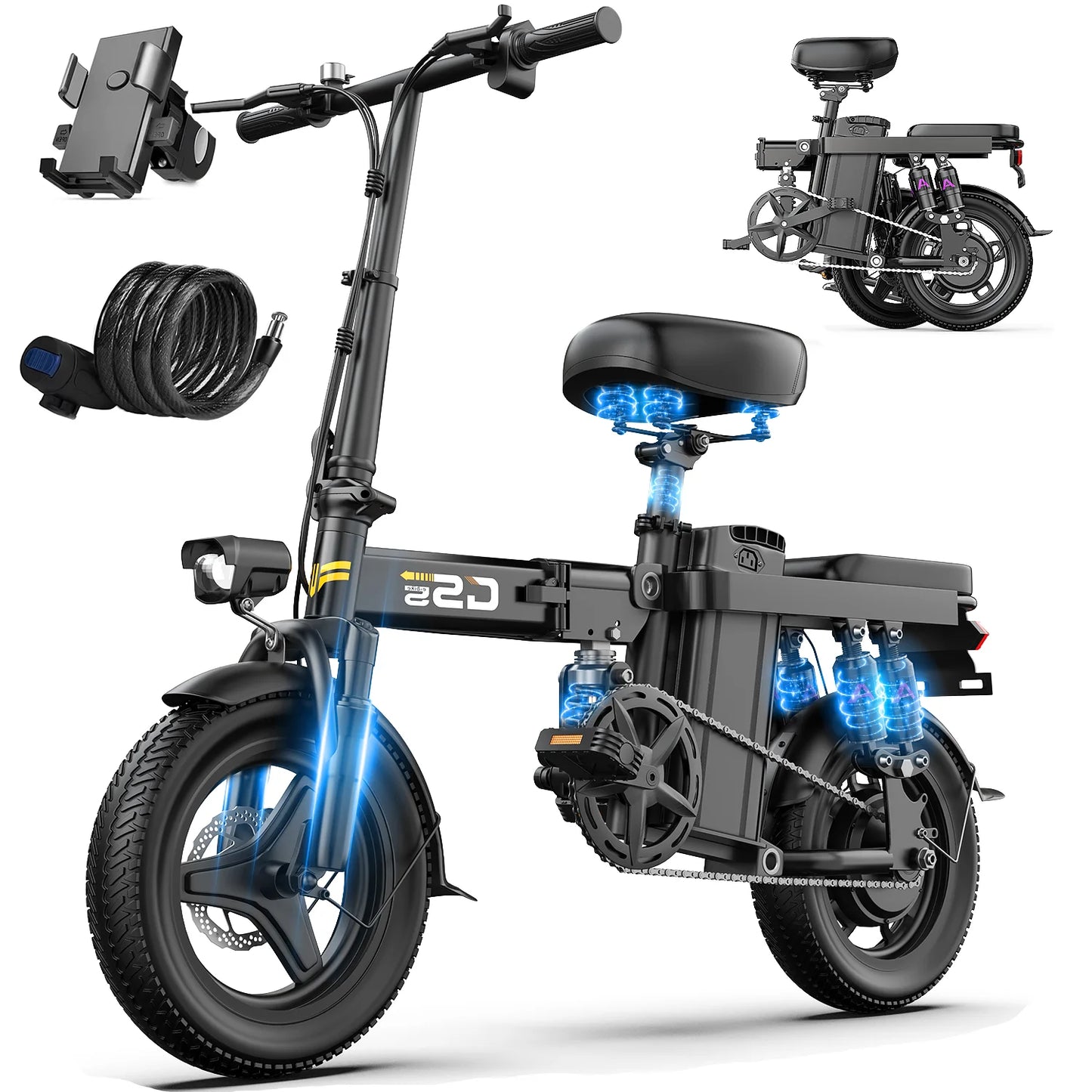 Folding Electric Bike GS5 750W Motor 20 MPH 35 Miles