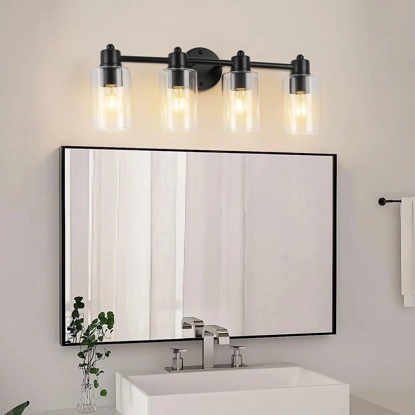 IDEPUSEN 4 Light Vanity Bathroom Wall Lights E26 Base
