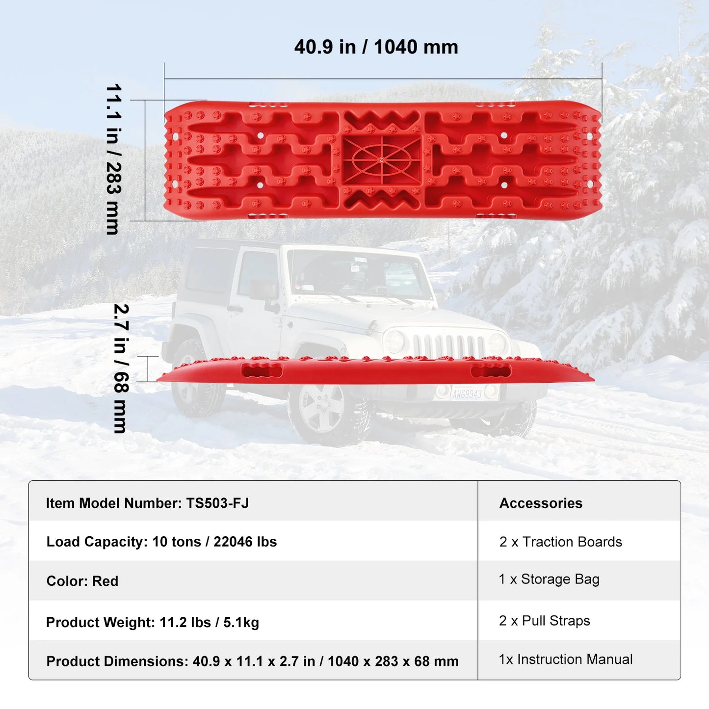 SucceBuy 10 Ton Traction Recovery Boards For Off Road Vehicles