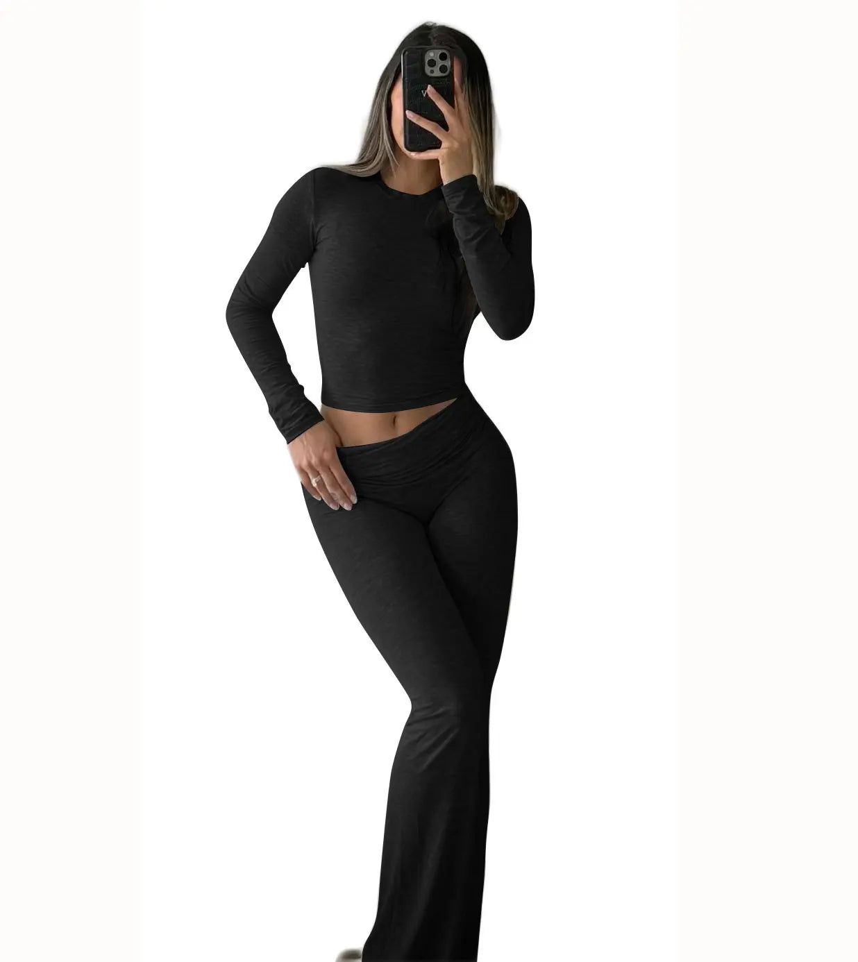 CN Zhejiang Womens Yoga Two Piece Set Long Sleeve Activewear