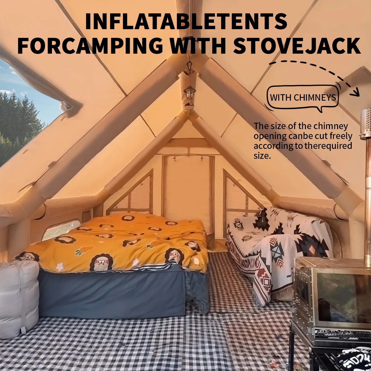 Building Inflatable Camping Tent Easy Setup Portable