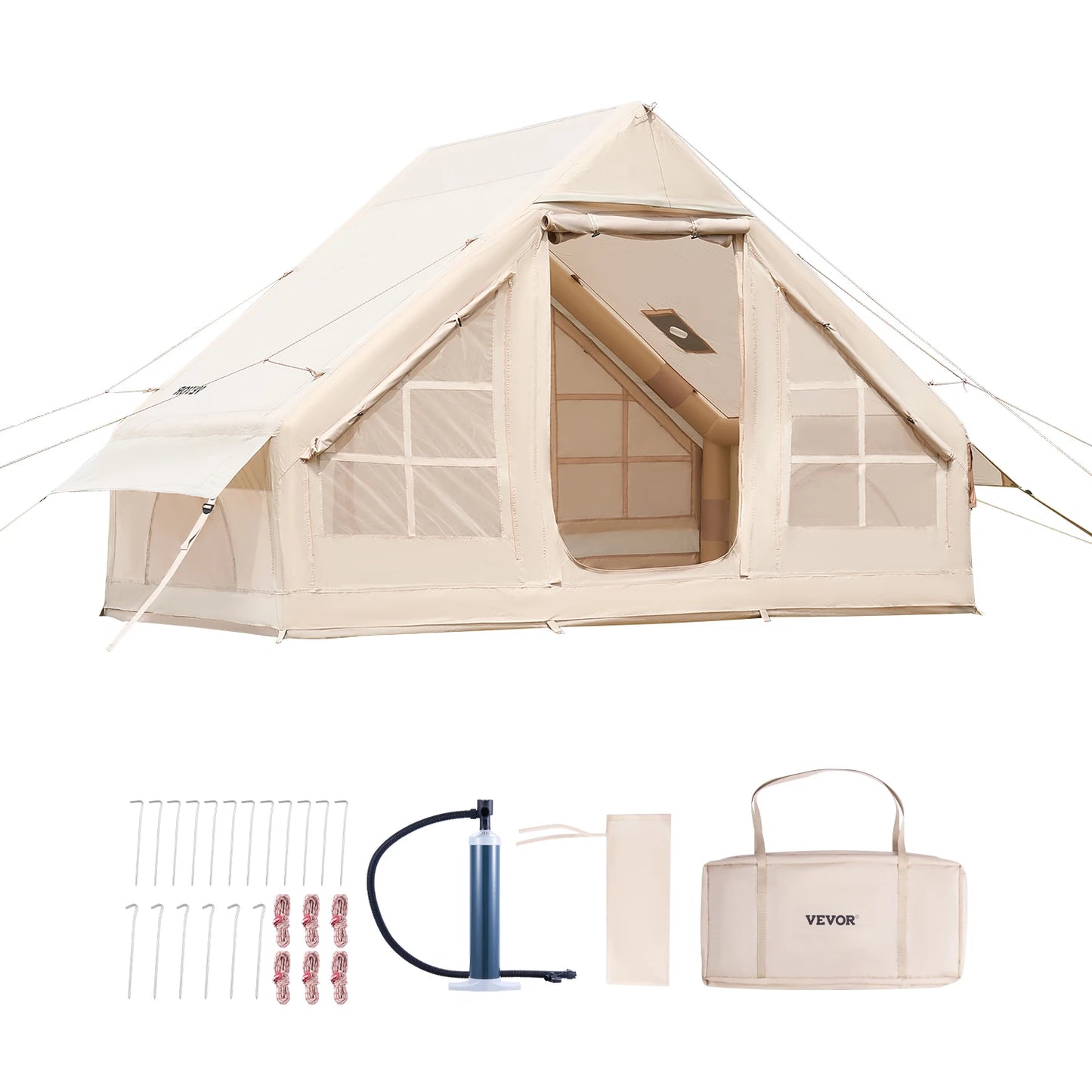 SucceBuy Inflatable Tent for Camp Easy Setup Hand Pump