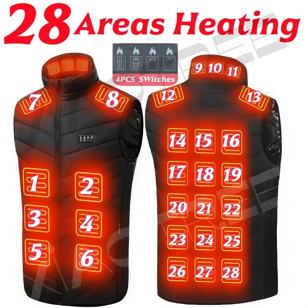 XIAOTREECN Heated Vest Jacket USB Rechargeable Heating for Men Women
