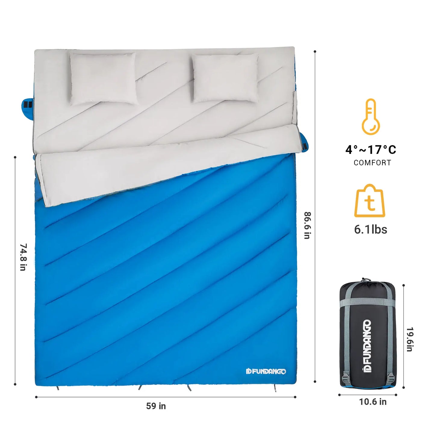 Double Cold Weather Sleeping Bag for Winter