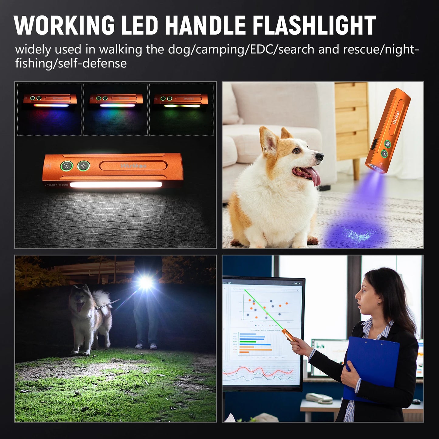 Wurkkos Rechargeable Flat EDC Flashlight With Green Beam UV LED