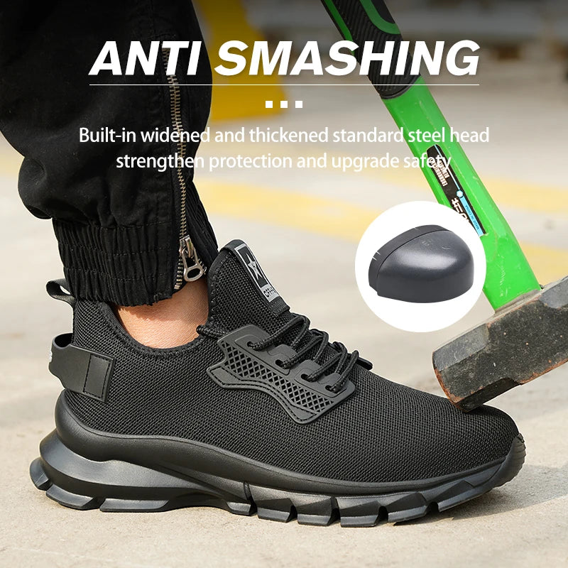 Soft-Soled Breathable Safety Shoes With Anti-Smash And Anti-Puncture Protection