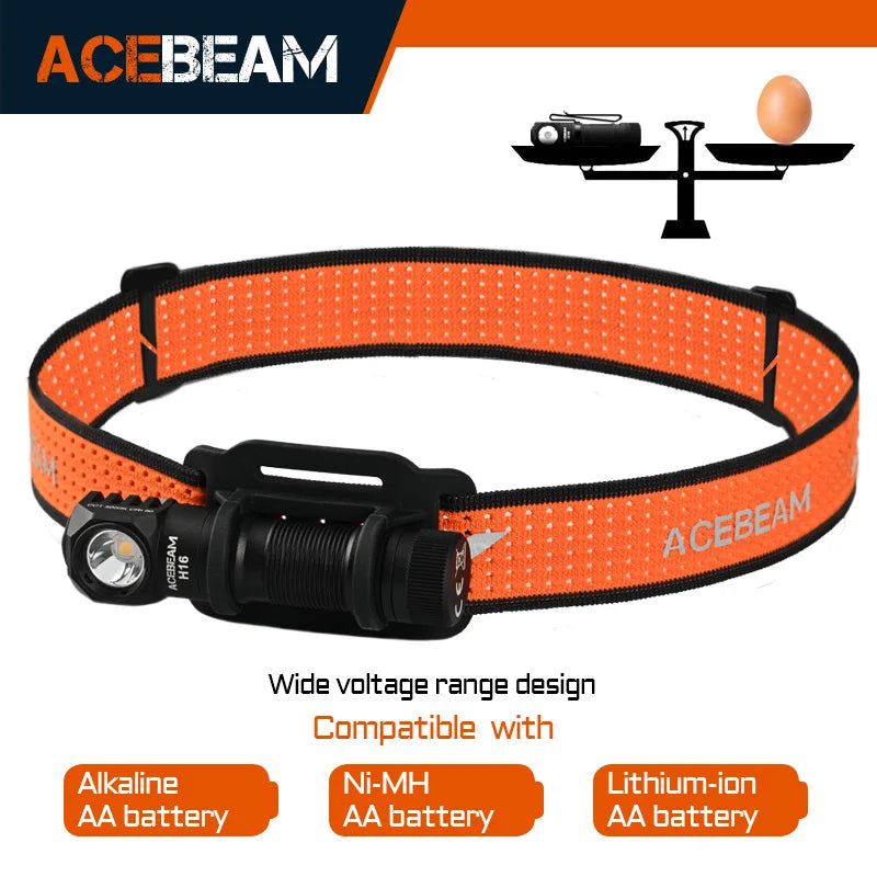 Acebeam H16 Headlamp Rechargeable Aluminum LED Flashlight