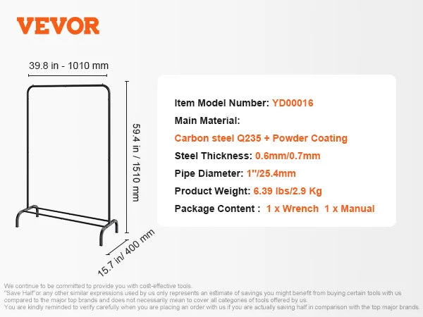 SucceBuy Heavy Duty Clothing Garment Rack With Adjustable Feature, Bottom Shelf And Wheels For Laundry Room