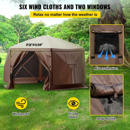 10' x 10' Waterproof Pop-up Gazebo Tent for 8 People