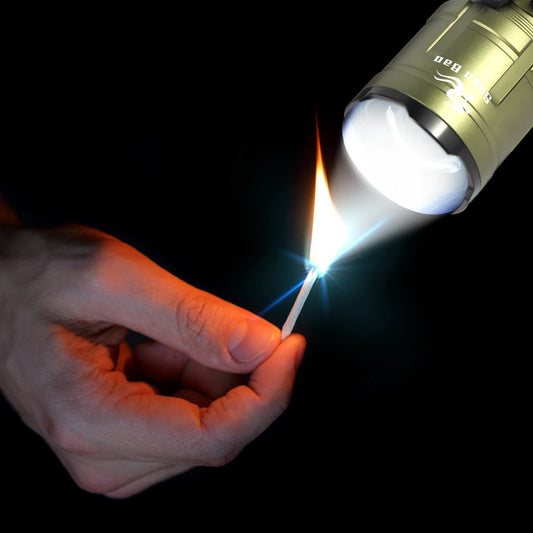 Outdoor Camping Flashlight Zoom Focus 1800 Lumen Aluminum Alloy