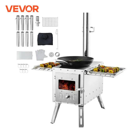 Wood 86 inch Stainless Steel Camping Stove