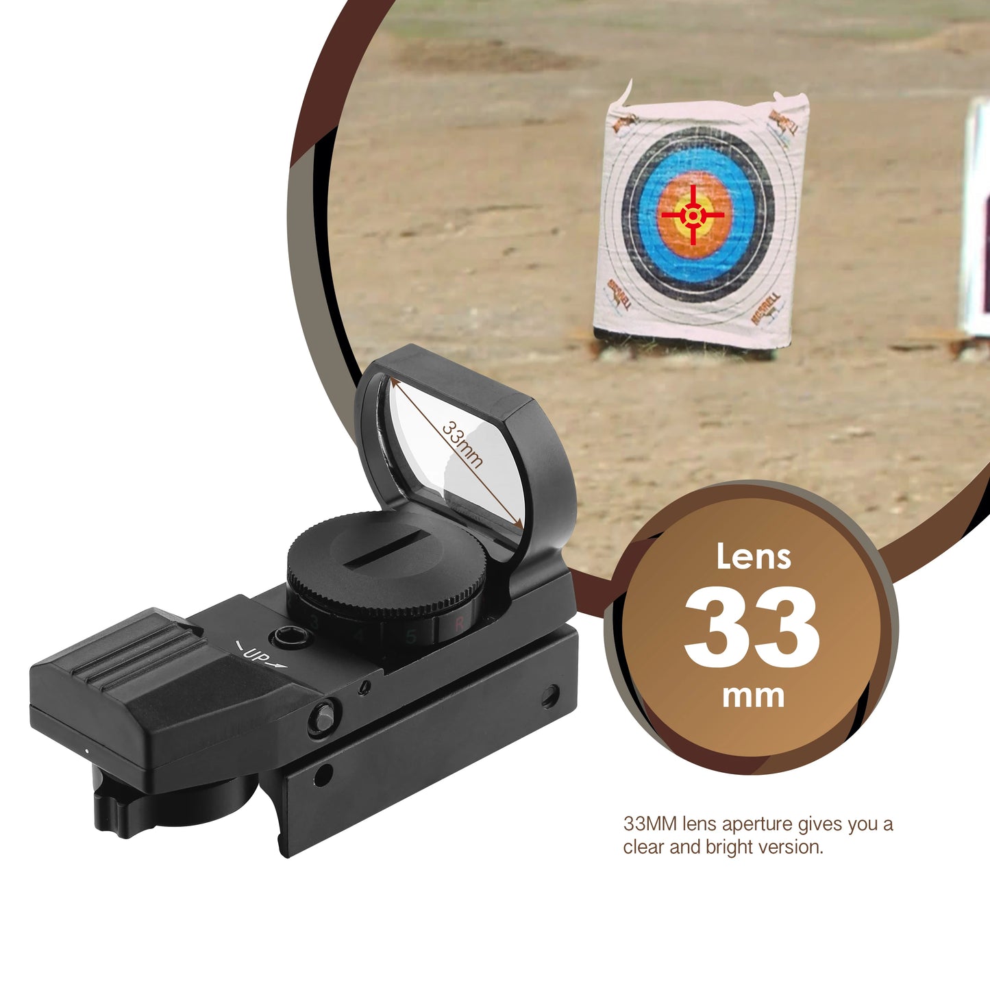 Function Red Dot Reflex Sight With 4 Reticles 20mm Mount